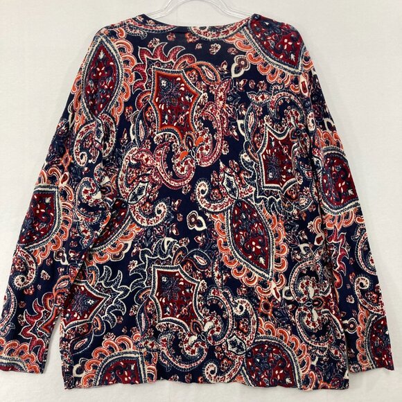New Croft & Barrow Sweater Size 3X Multi Color Paisley Boho Soft Comfy - Picture 8 of 10